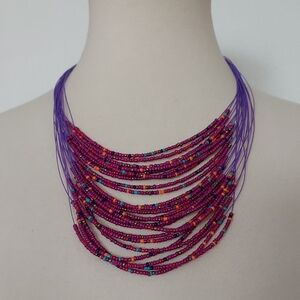 ‼️3 for $30‼️  Purple Multicolor Multi-layered Beaded Necklace